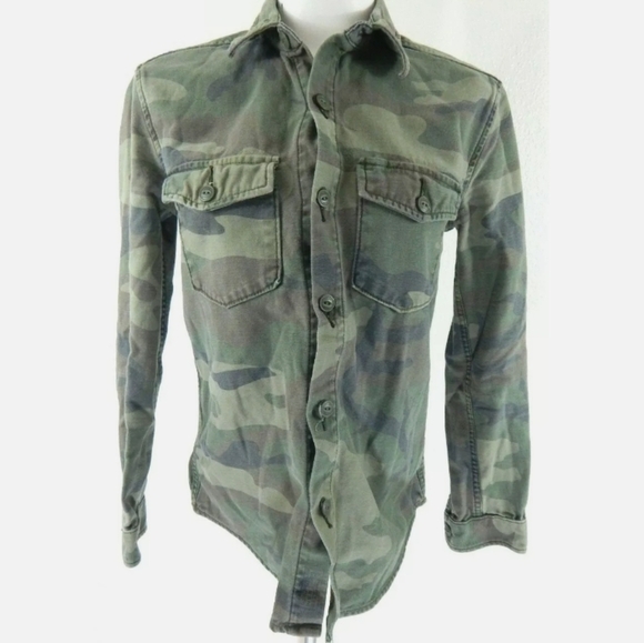 TNA Aritzia Otago Camouflage Button Down Shirt - Picture 1 of 3